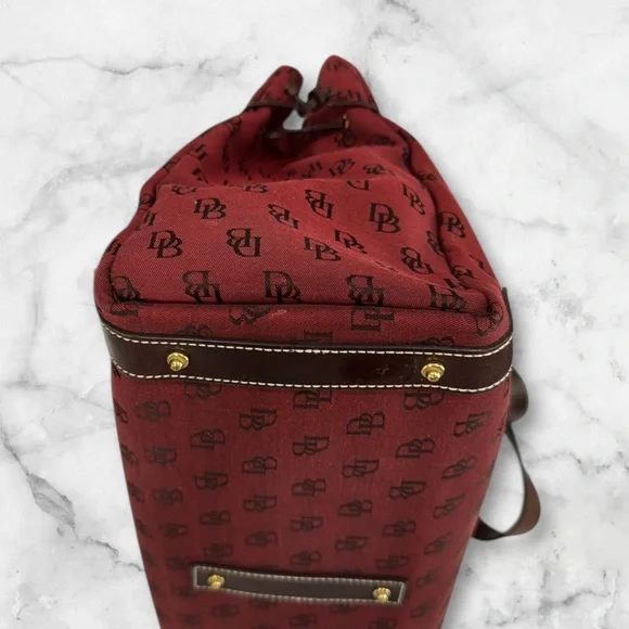 Dooney & Bourke Red Monogram Canvas Tote Bag - Picture 8 of 14